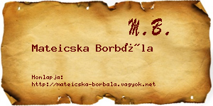 Mateicska Borbála névjegykártya